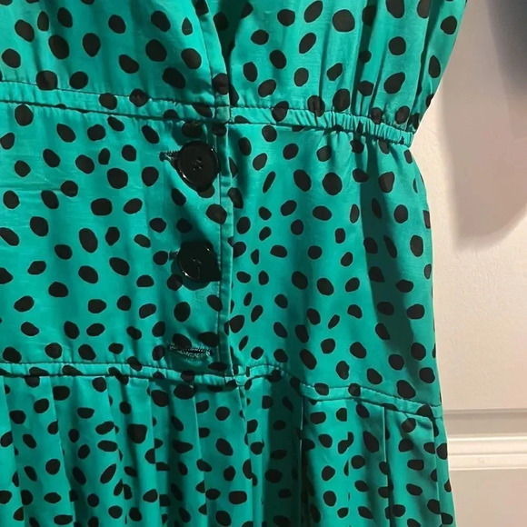*Final Price* Jackie Taub Vintage Green Polka Dot Size 4 Dress OOAK - Picture 4 of 5